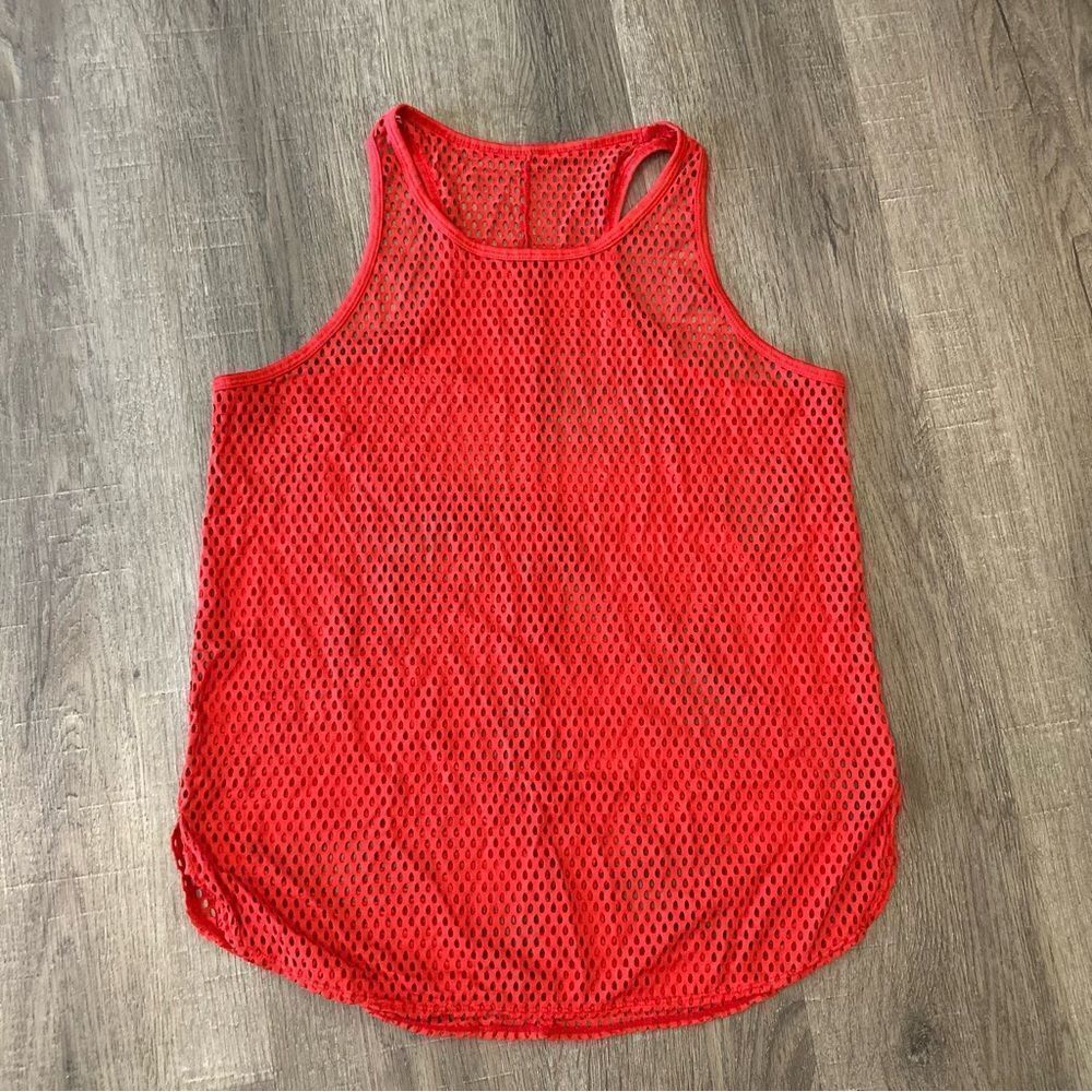 Vintage Womens 90’s Y2K Red Mesh Tank EUC